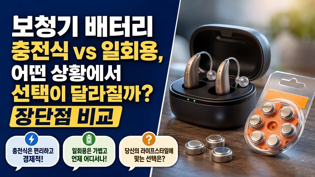 보청기 배터리 충전식 vs 일회용, 어떤 상황에서 선택이 달라질까? 장단점 비교