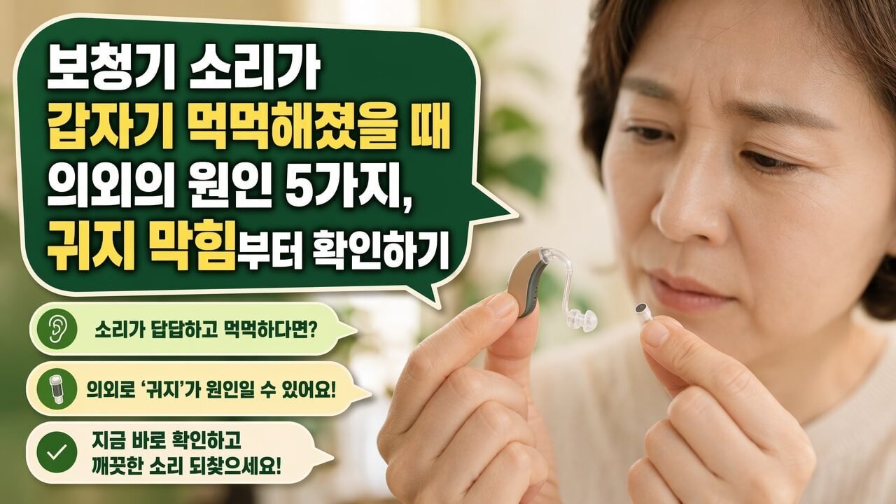 보청기 소리가 갑자기 먹먹해졌을 때 의외의 원인 5가지, 귀지 막힘부터 확인하기